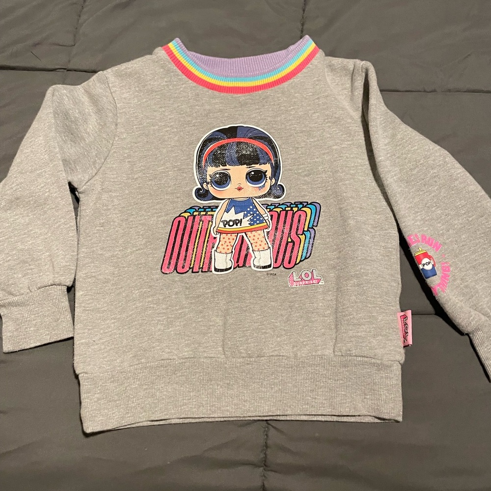 L.O.L. Surprise! Pink and Gray Sweatshirt with Cartoon Graphic